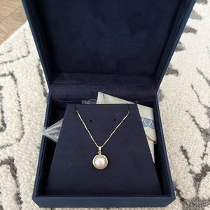 Costco 14k Solid Gold Pearl Necklace